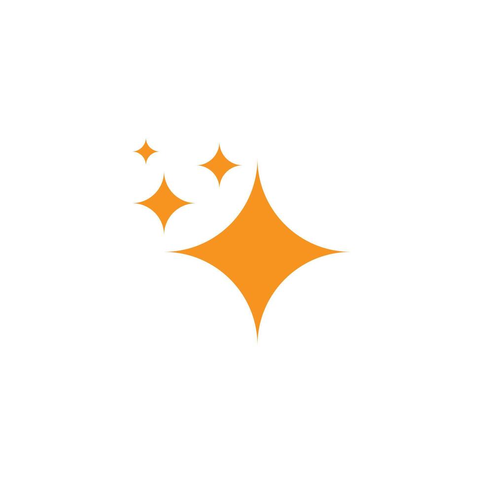 eps10 orange vector bright or shine star solid art icon or logo isolated on white background. sparkle or magic star symbol in a simple flat trendy modern style for your website design, and mobile app