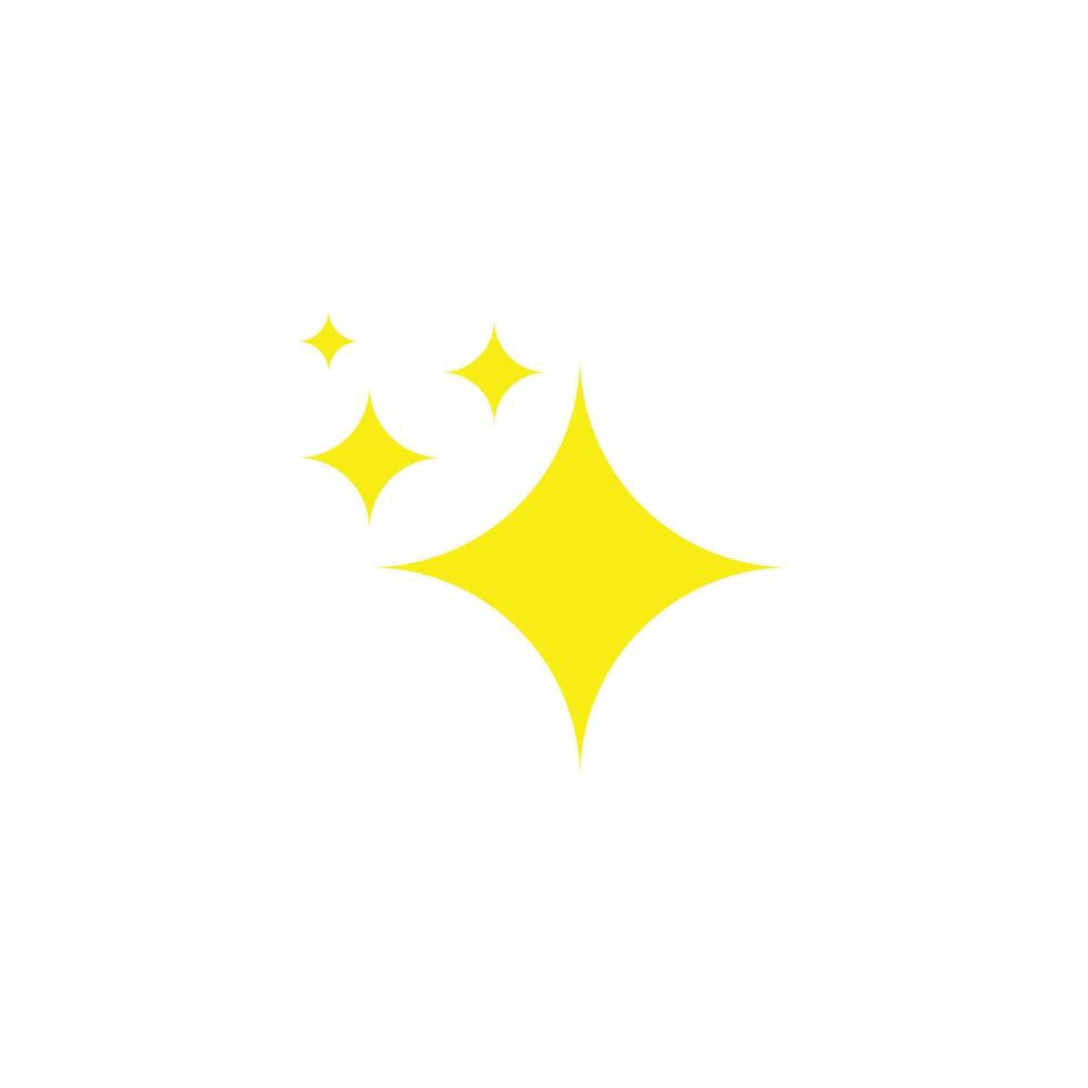 eps10 yellow vector bright or shine star solid art icon or logo isolated on white background. sparkle or magic star symbol in a simple flat trendy modern style for your website design, and mobile app