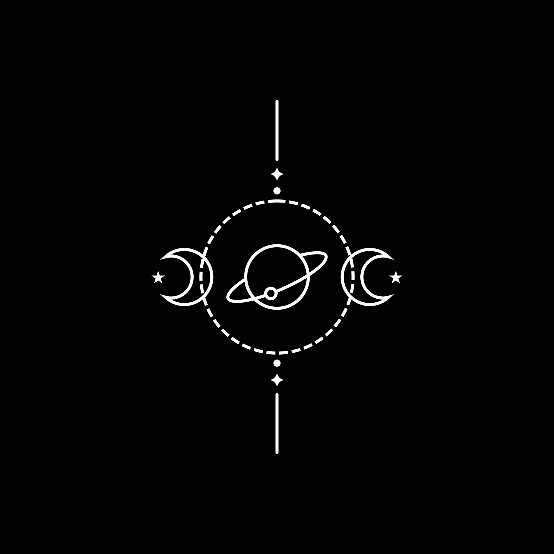 eps10 white vector Solar space station line art icon or logo