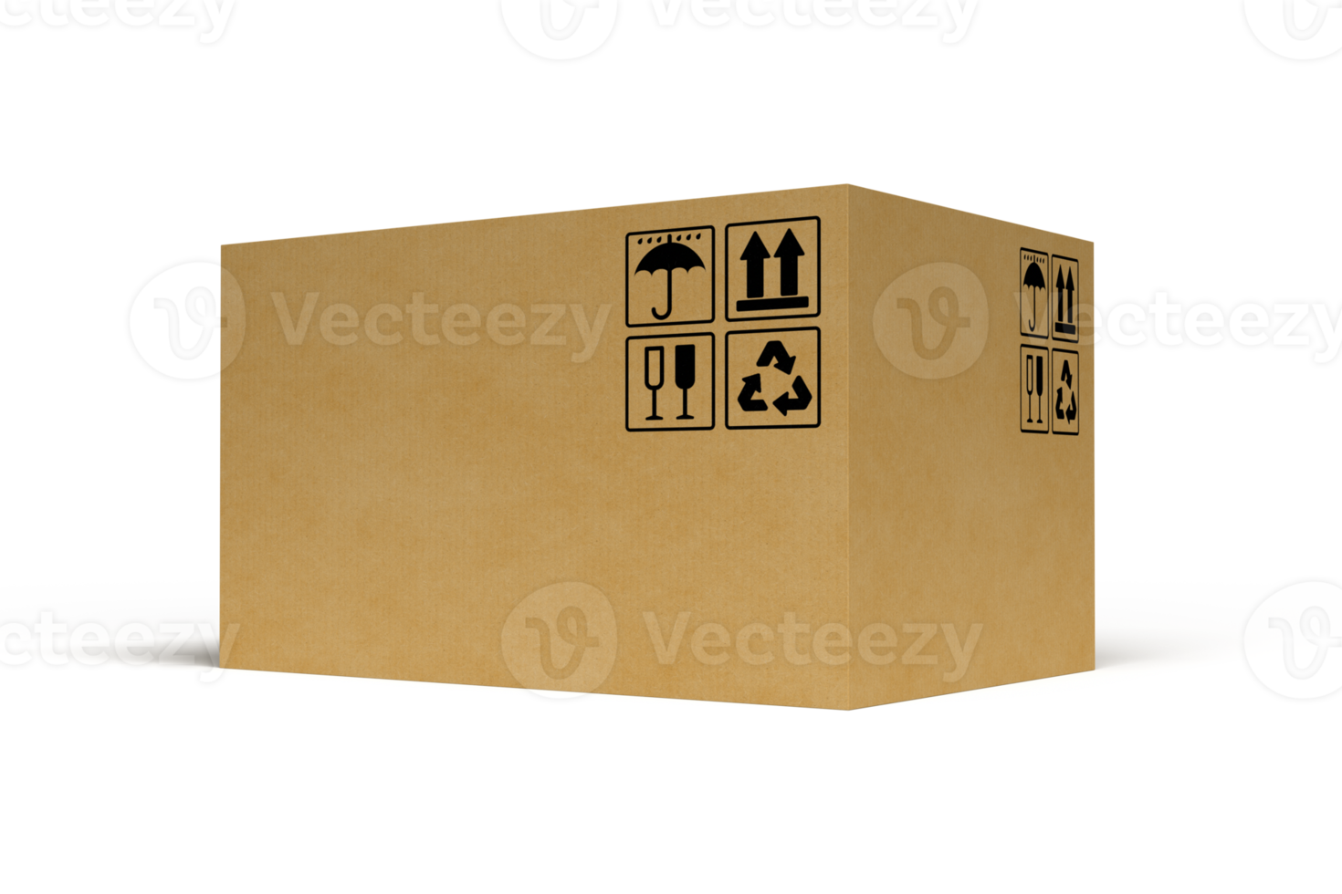 Big cardboard box. 3D rendering png