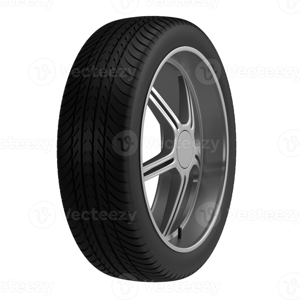 Car wheel isolated. 3D rendering png