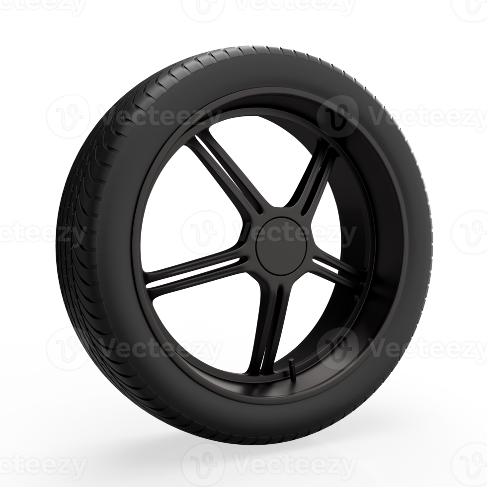 Car wheel isolated. 3D rendering png
