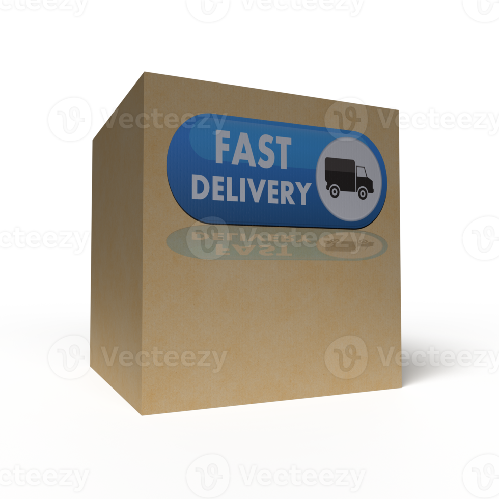 Big cardboard box. 3D rendering png