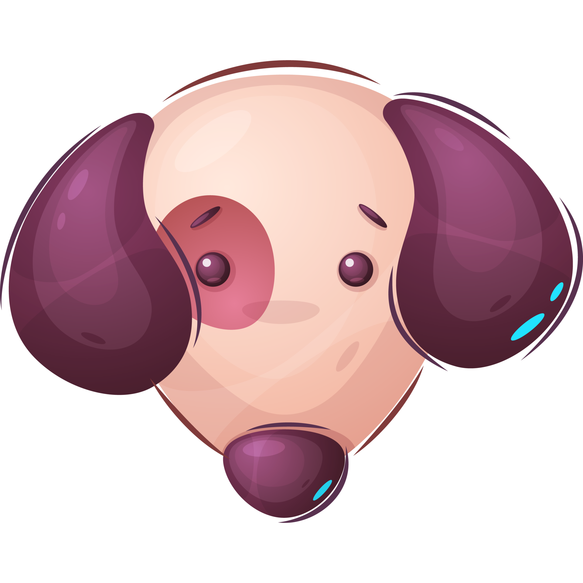 Childish Cartoon Character Dog Head 16406812 PNG