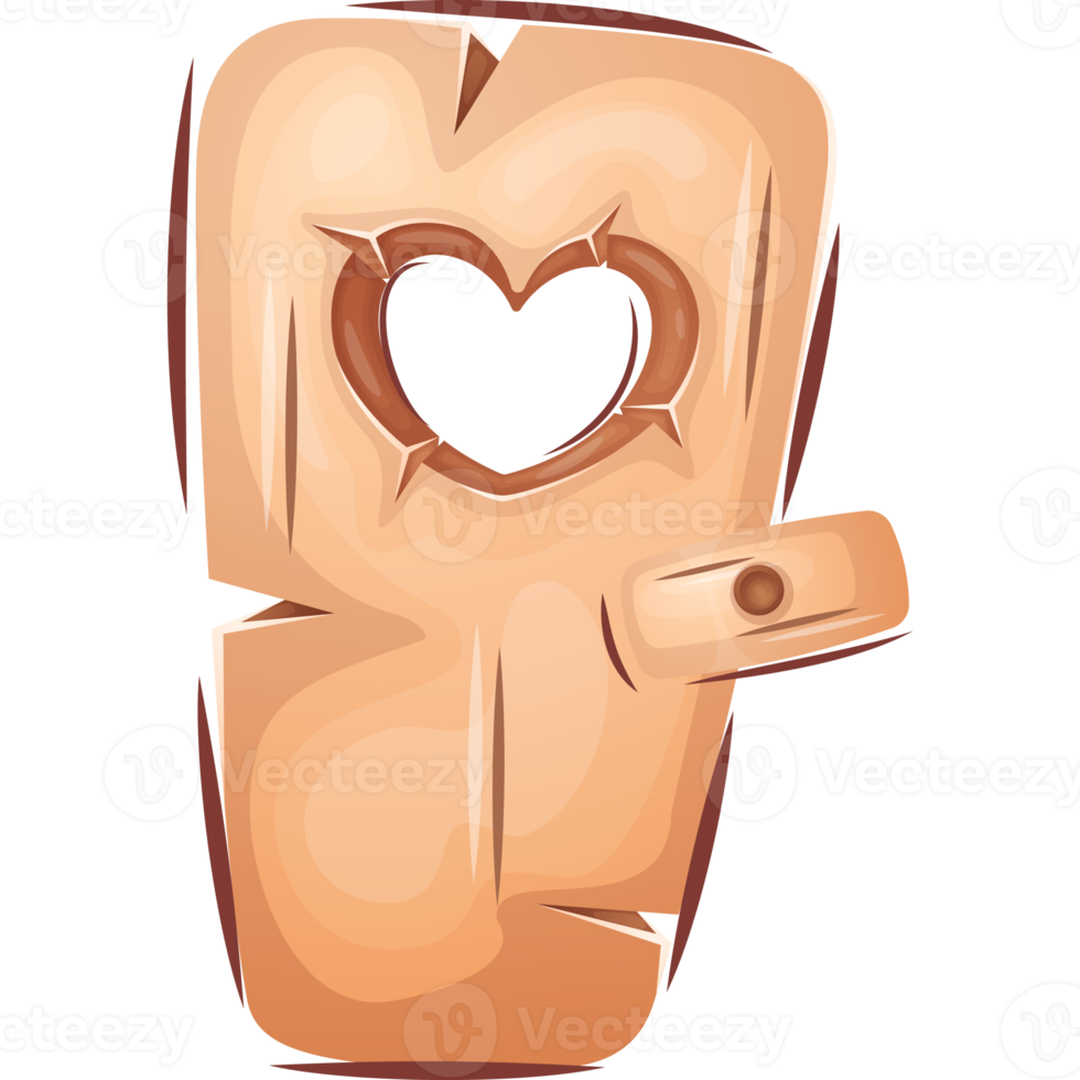 Wooden Door Childish Cartoon Object png