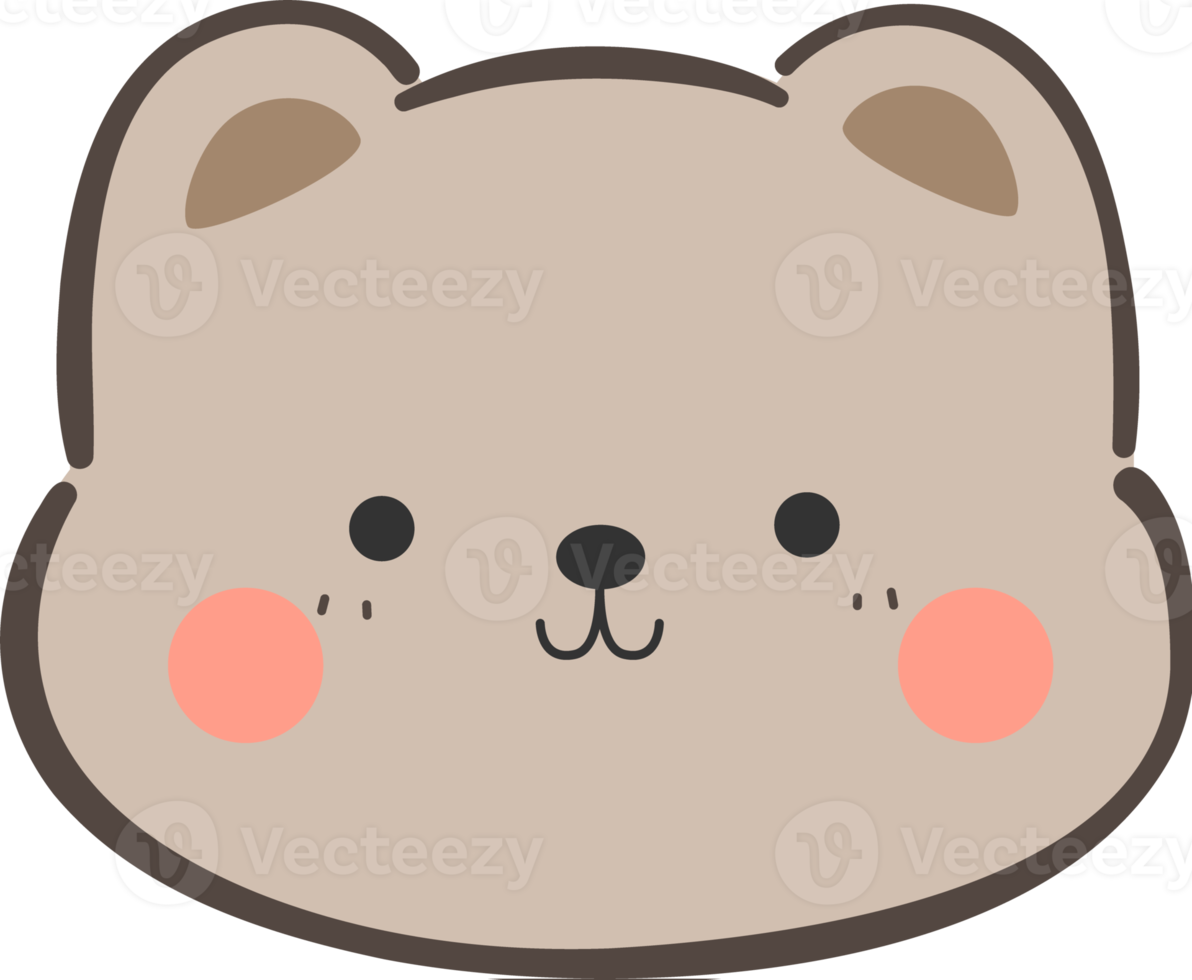 cute bear head cartoon element illustration png