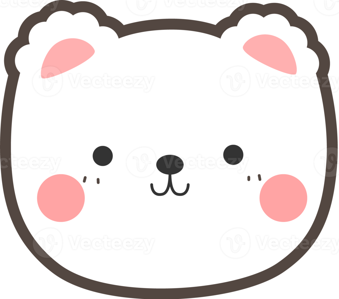 cute bear head cartoon element illustration png