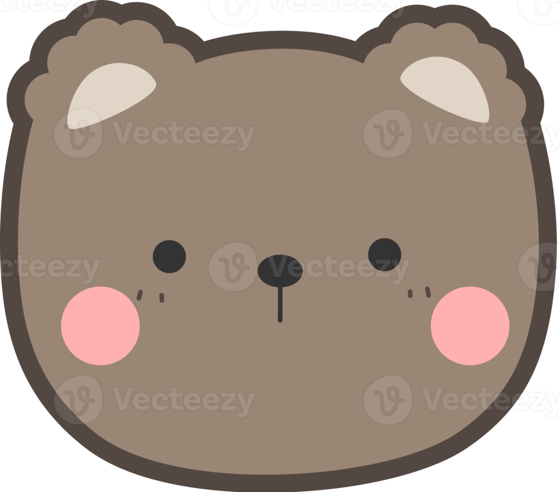 cute bear head cartoon element illustration png