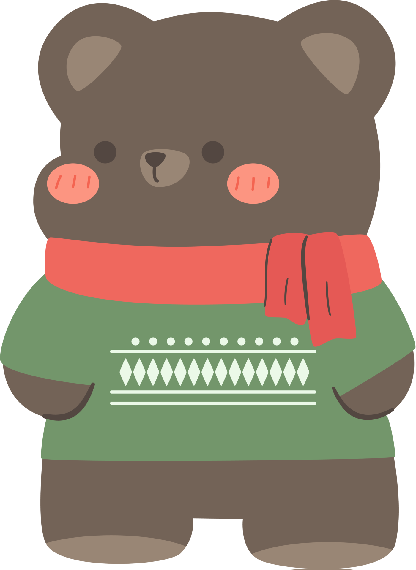 Kawaii Bear Clipart Transparent Background, Hand Painted Of Kawaii Bear  Cartoon Christmas Doodle Illustration, Christmas, Animal, Bear PNG Image  For Free Download