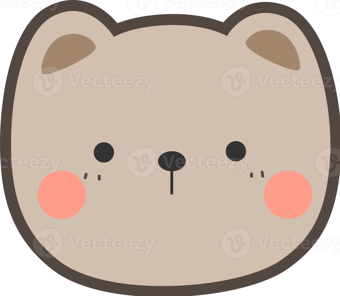 cute bear head cartoon element illustration png