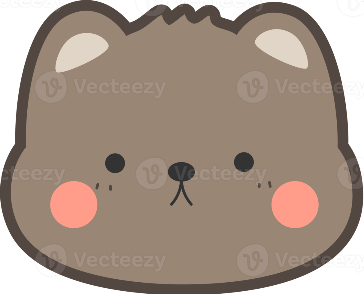 cute bear head cartoon element illustration png