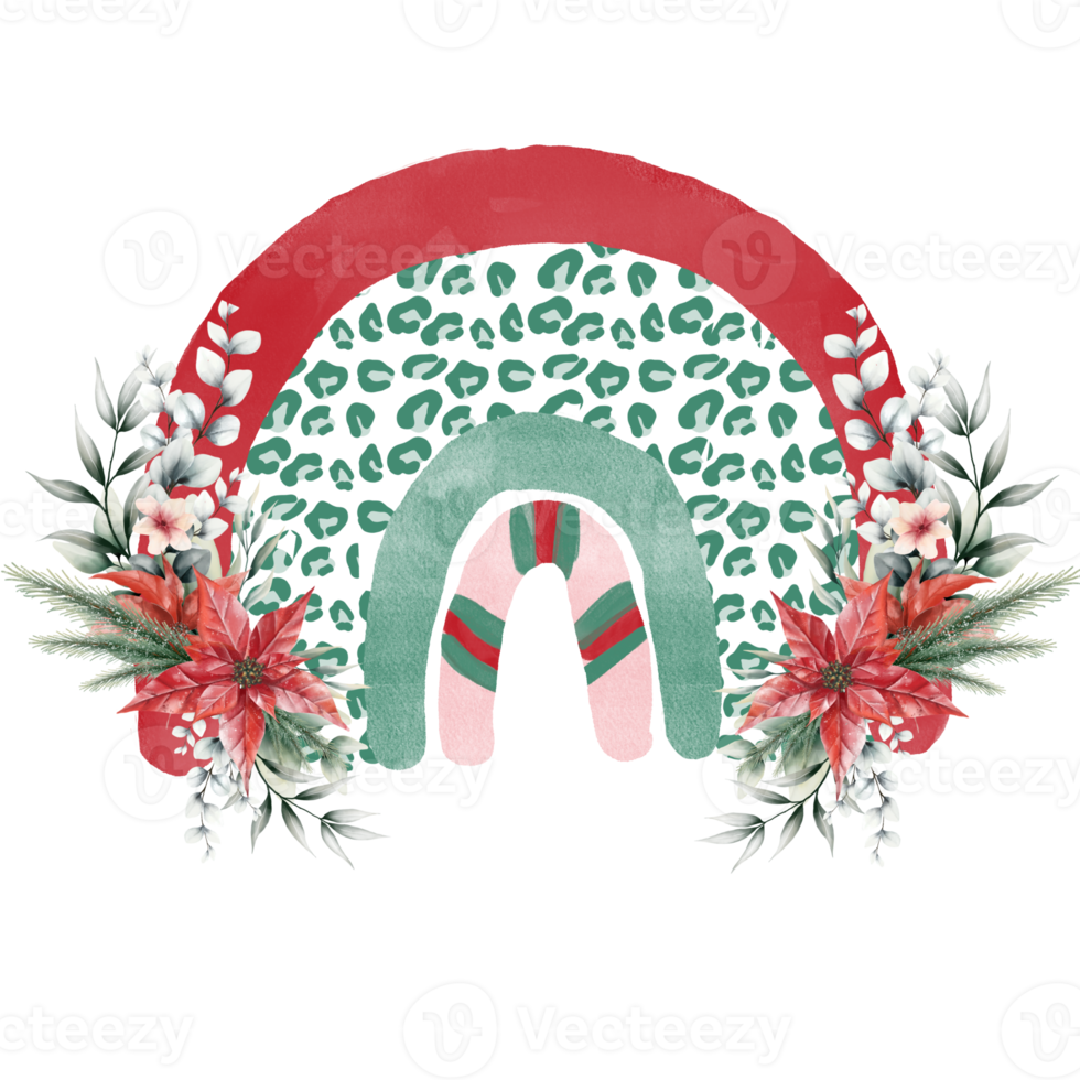 Rainbow Christmas Watercolor png