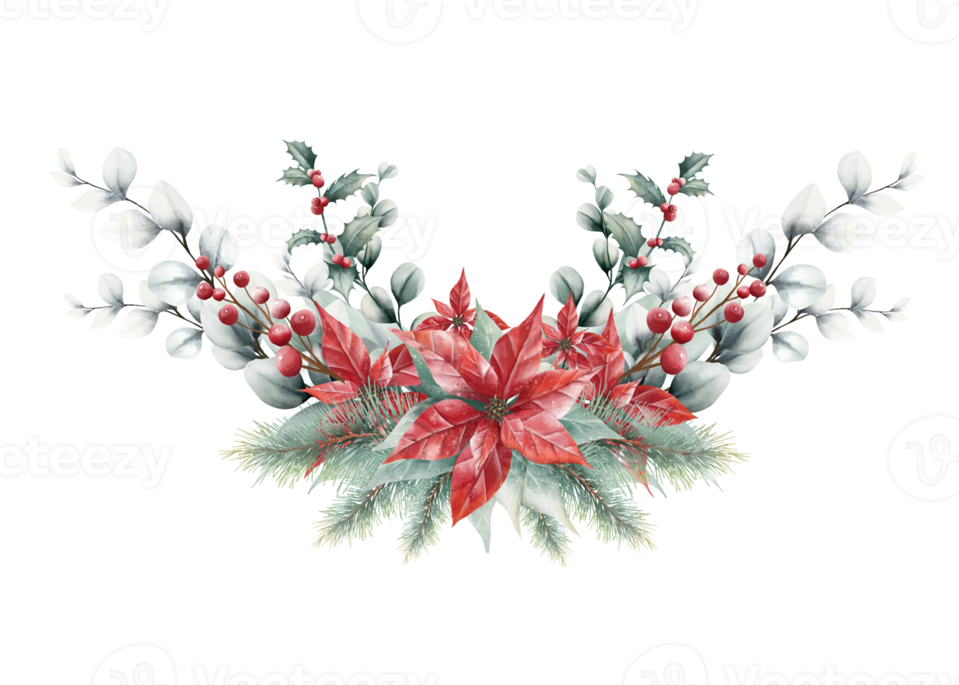 Watercolor Christmas bouquet png