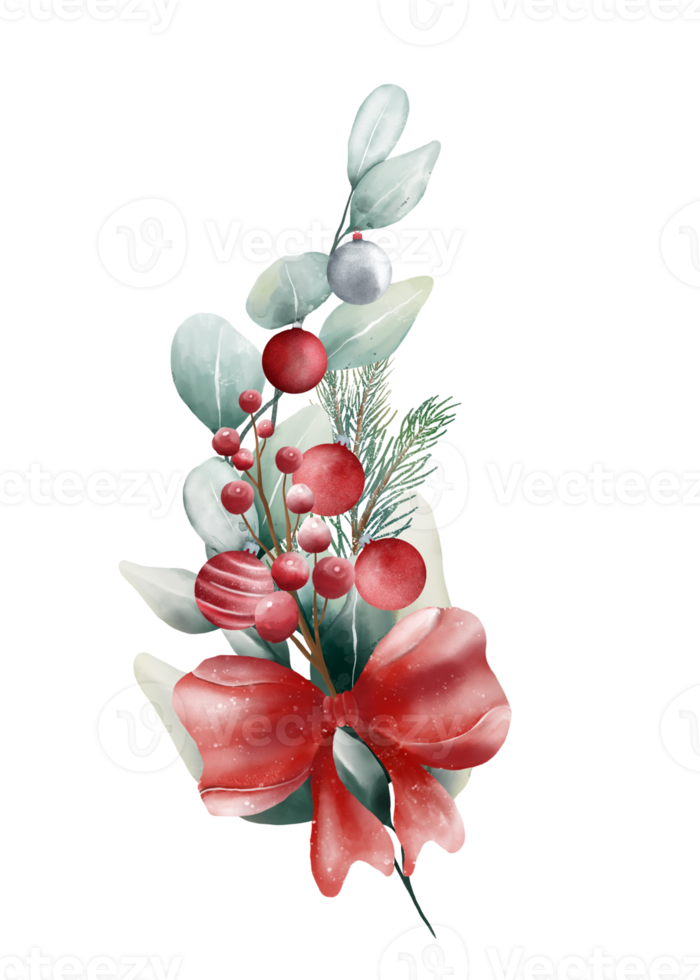 Watercolor Christmas bouquet png