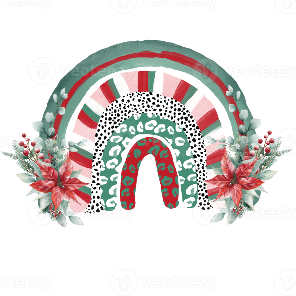 Rainbow Christmas Watercolor png