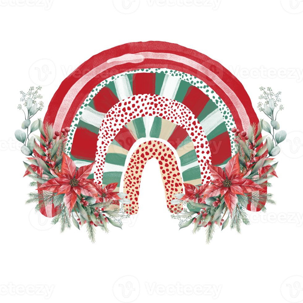 Rainbow Christmas Watercolor png
