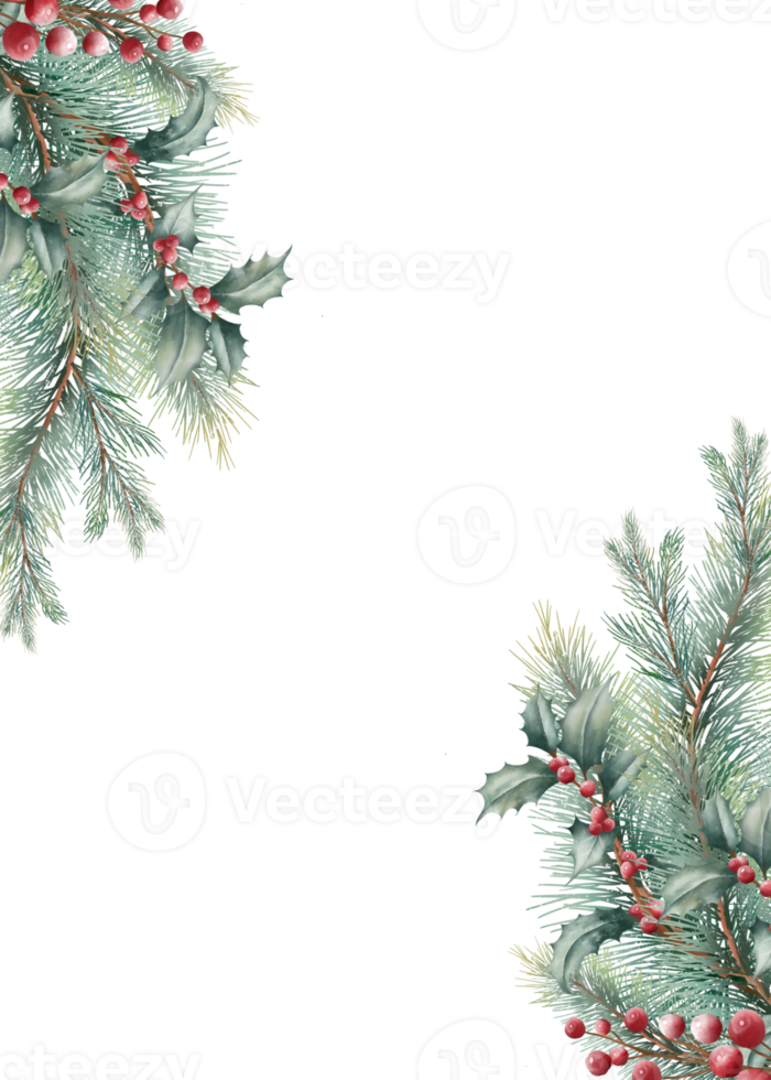 Crispy Christmas flowers watercolors. png