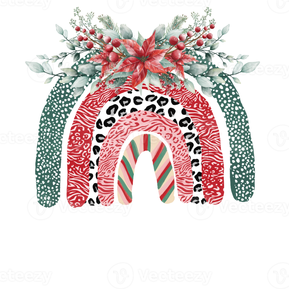 regenboog Kerstmis waterverf png