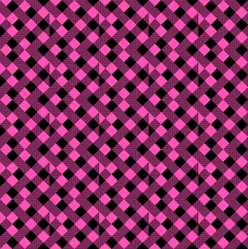 seamless black and pink plaid pattern vector