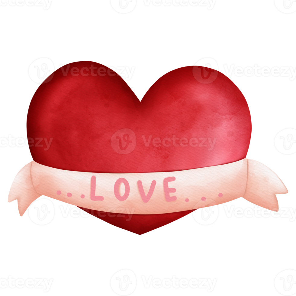 Love heart, heart hand drawn illustration png