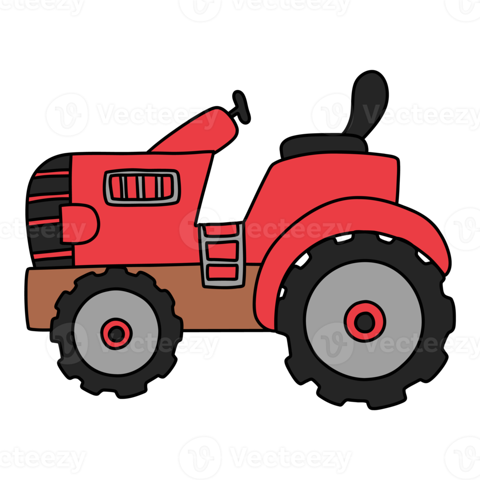 Cute Valentine's Day Vintage Tractor farm Hand drawn romantic illustration for Valentines day png