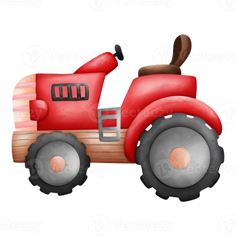 Cute Valentine's Day Vintage Tractor farm Hand drawn romantic illustration for Valentines day png