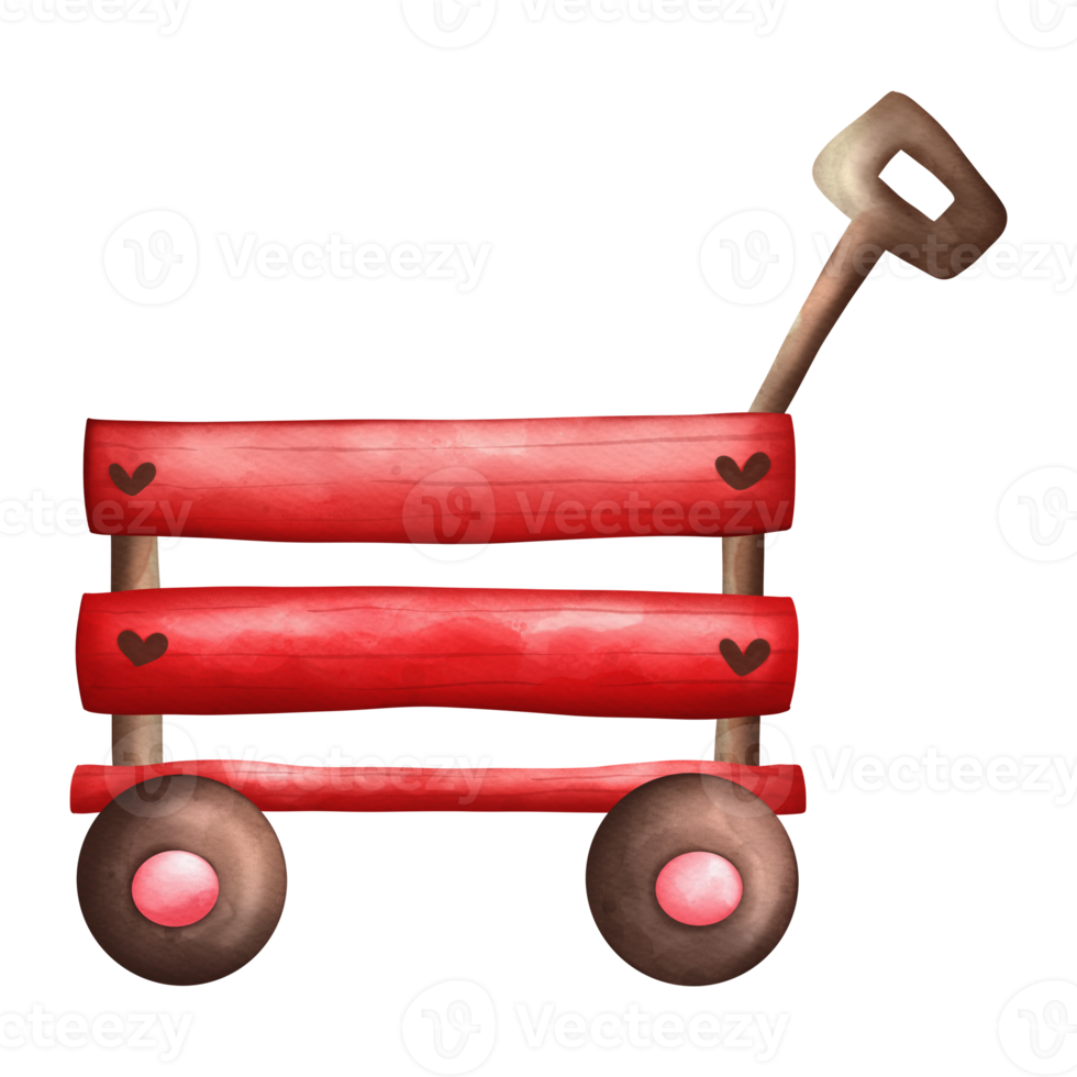 Wooden cart hand drawn png