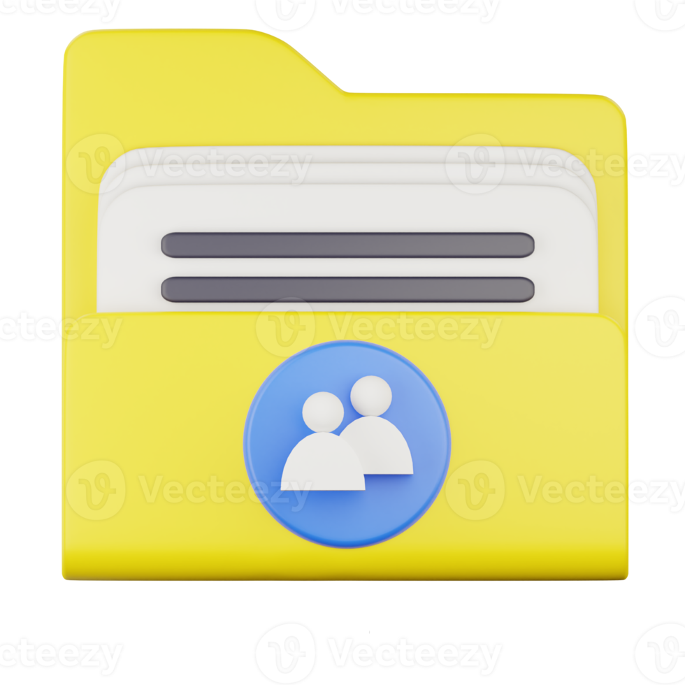3d share folder group icon illustration png