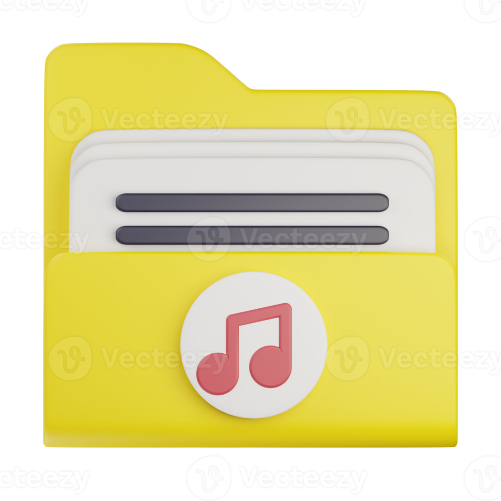 3d music folder icon png