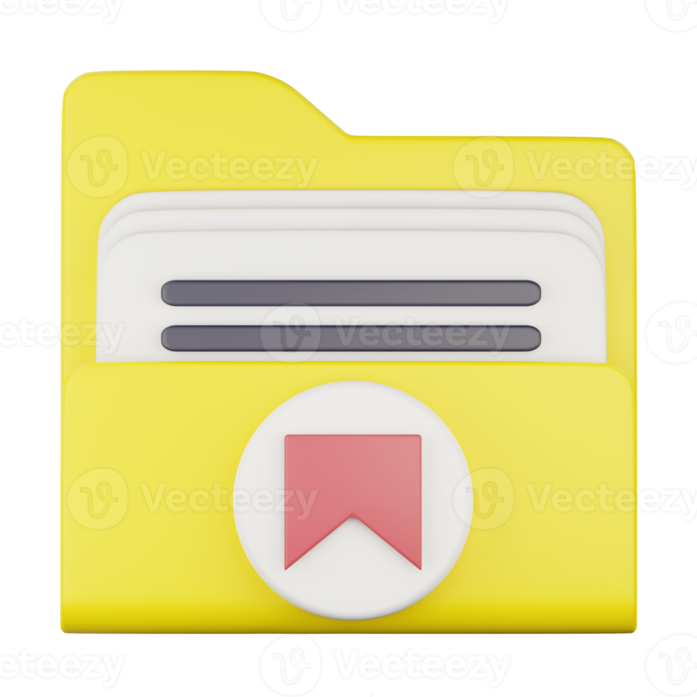 3d bookmark folder icon illustration png