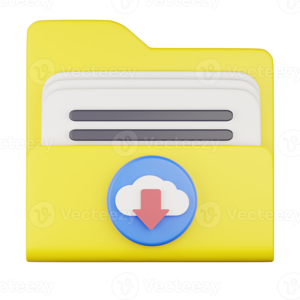3d download cloud folder icon illustration png
