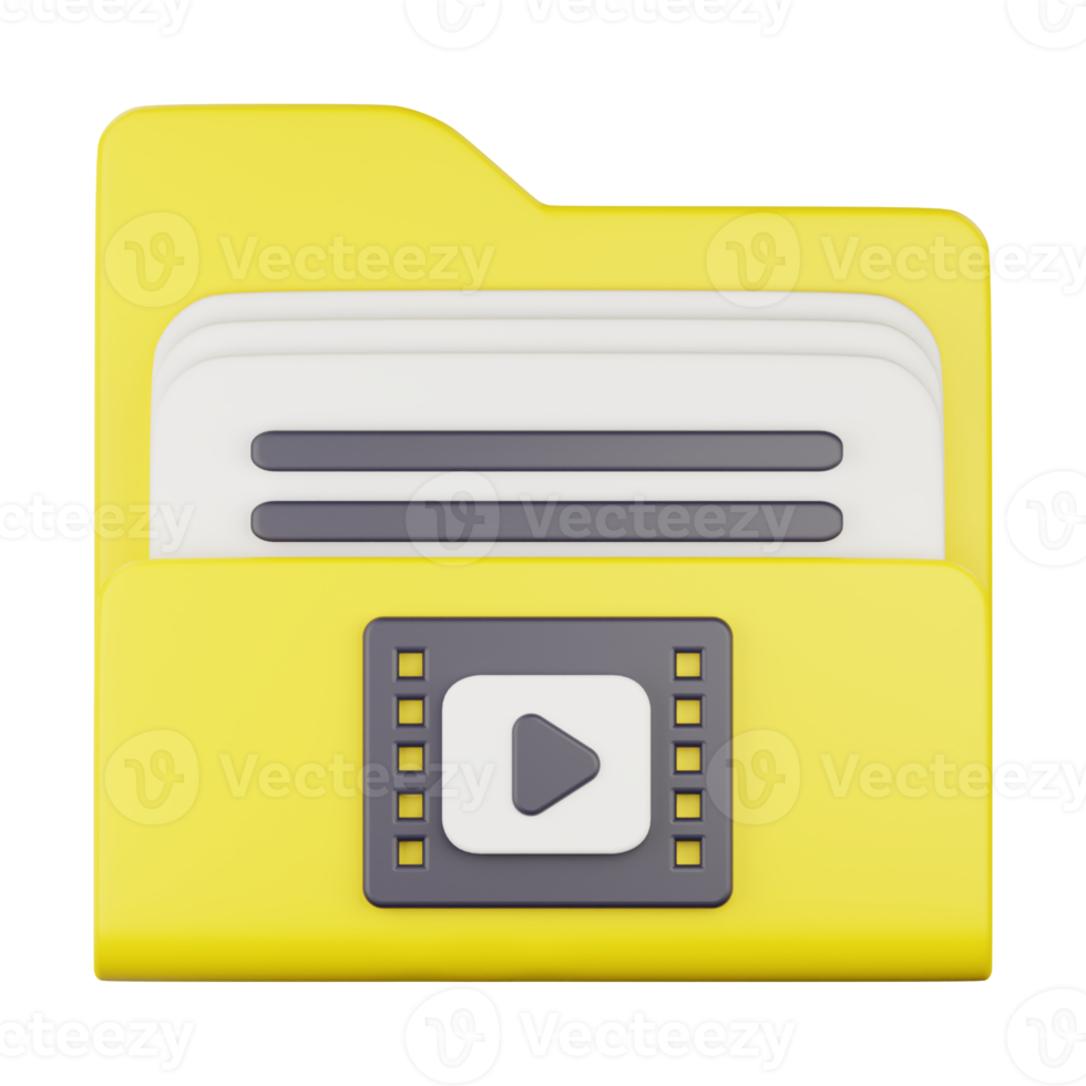 3d movie folder icon illustration png