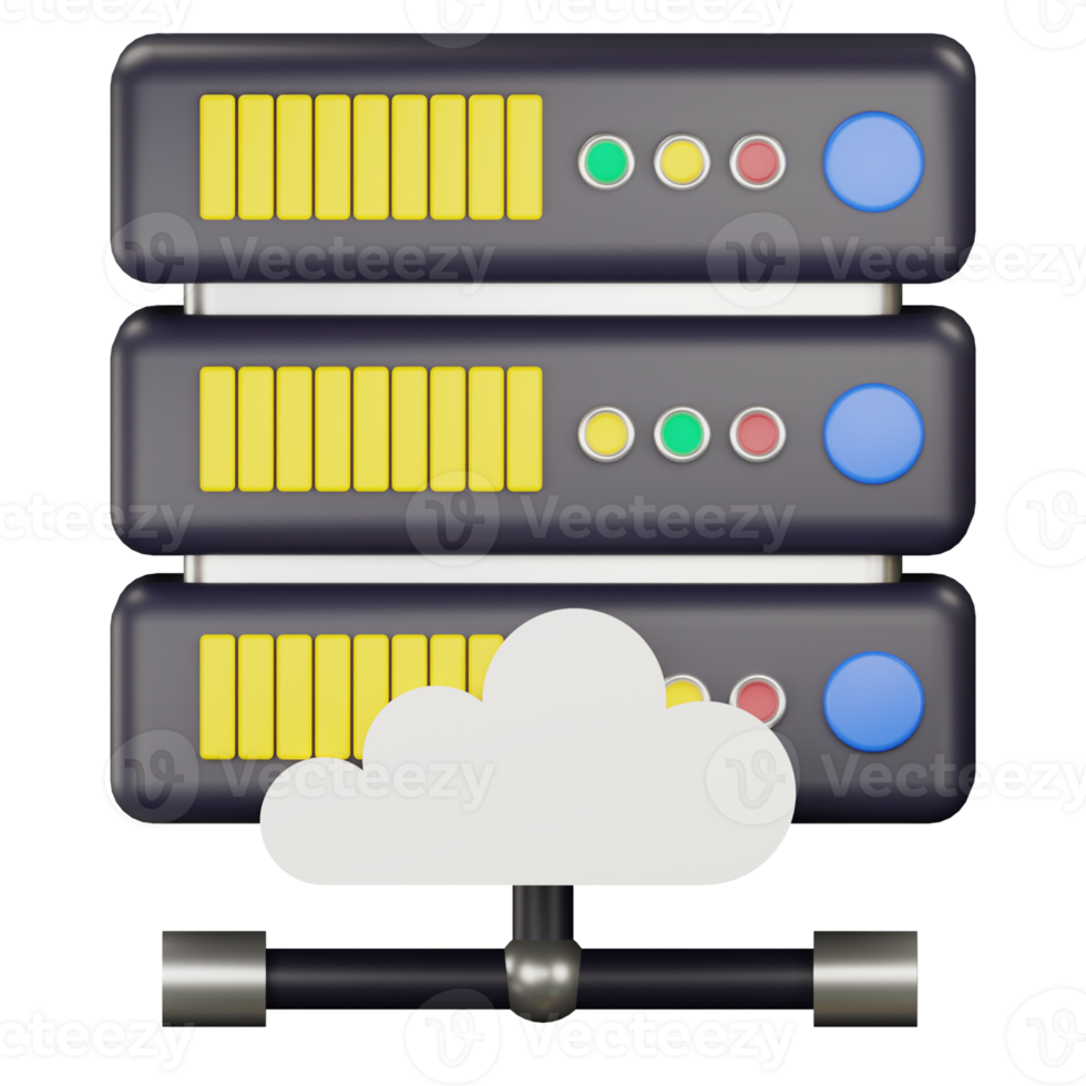 3d cloud server icon illustration png