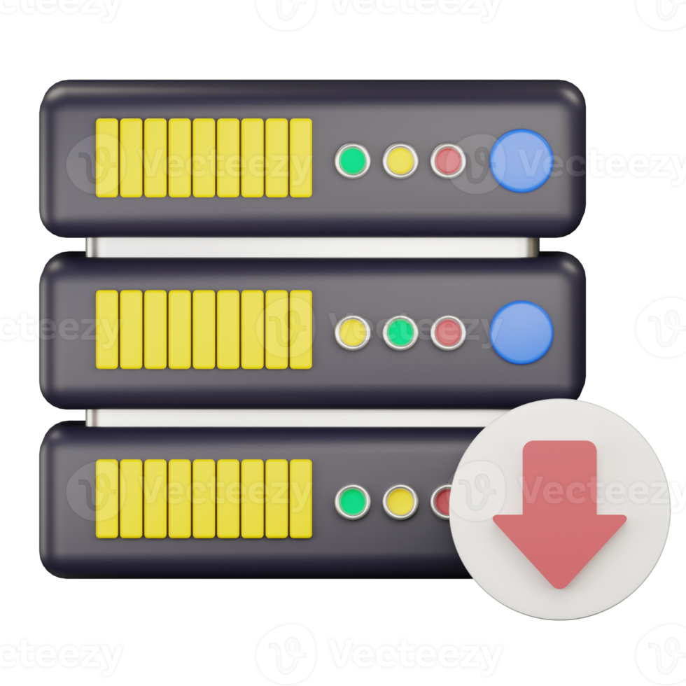 3d server downloaden icoon illustratie png