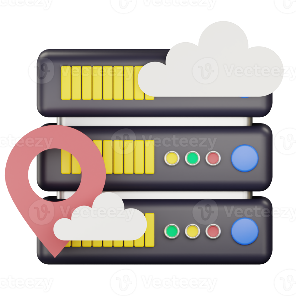 3d cloud server access point icon illustration png