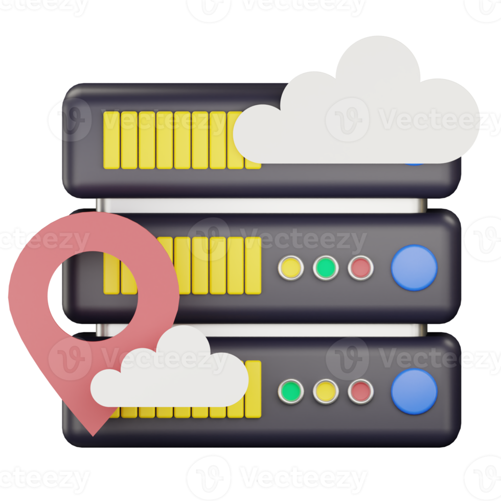 illustration d'icône de point d'accès au serveur cloud 3d png