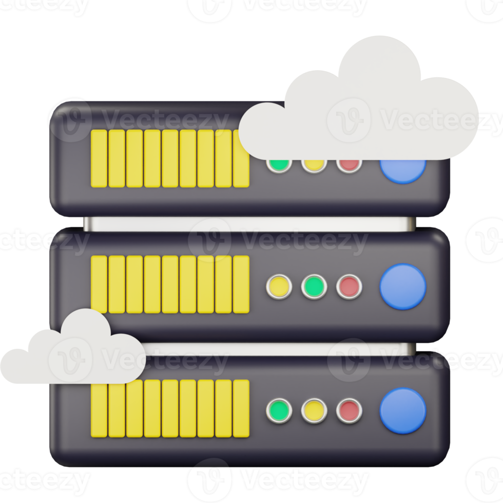 3d nube server icona illustrazione png