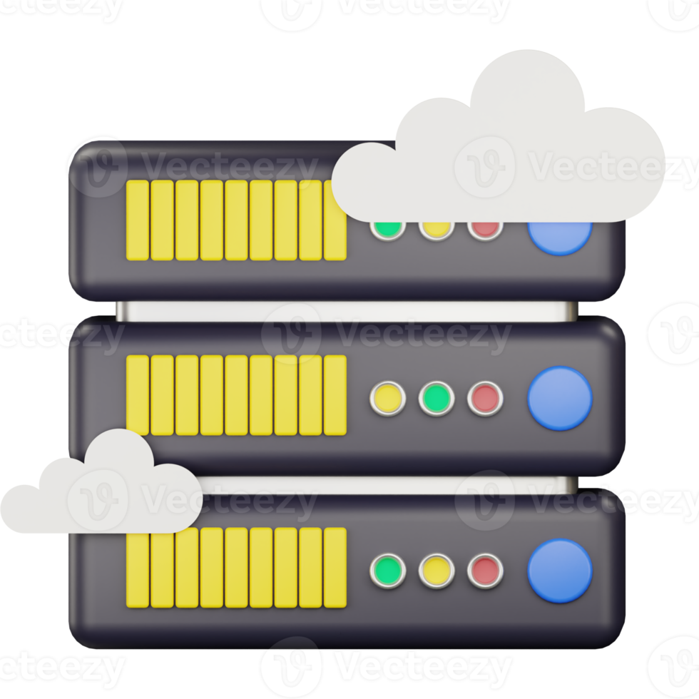 illustration d'icône de serveur cloud 3d png