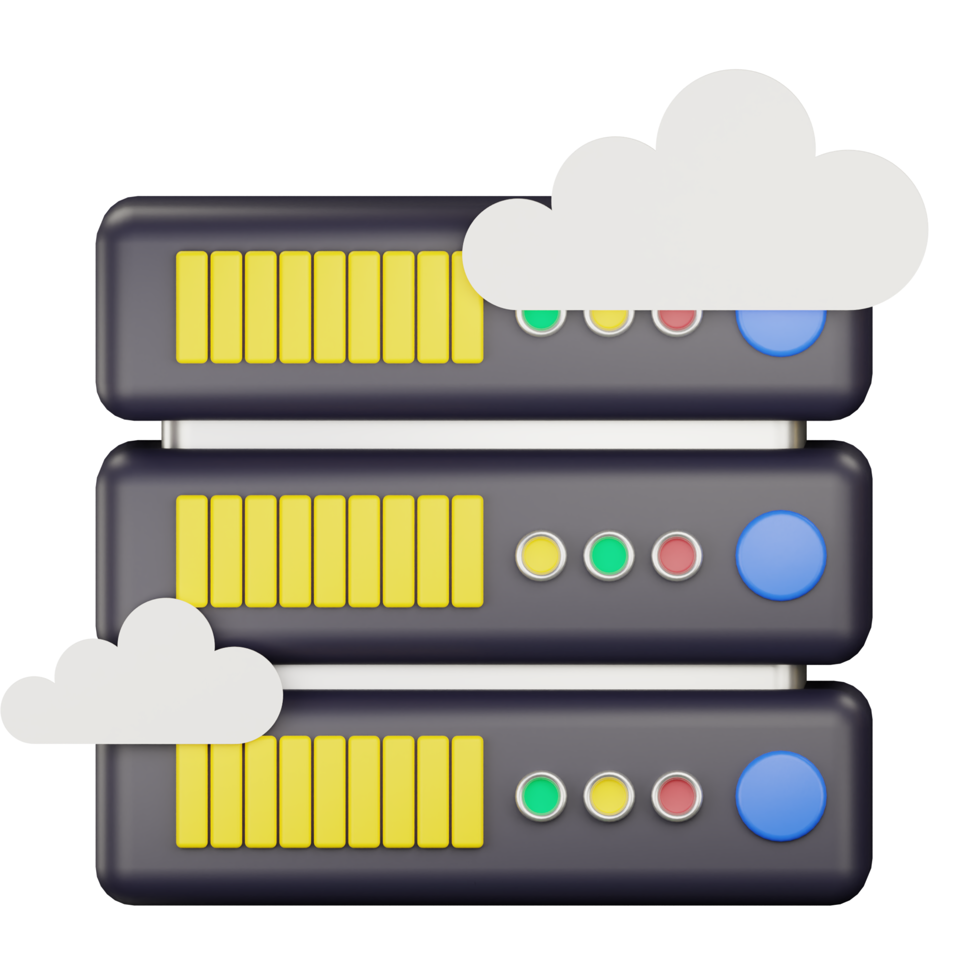 3d cloud server icon illustration 16407508 PNG