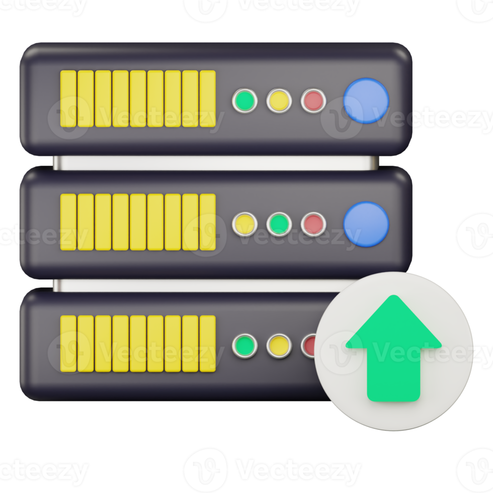 3d server upload  icon illustration png