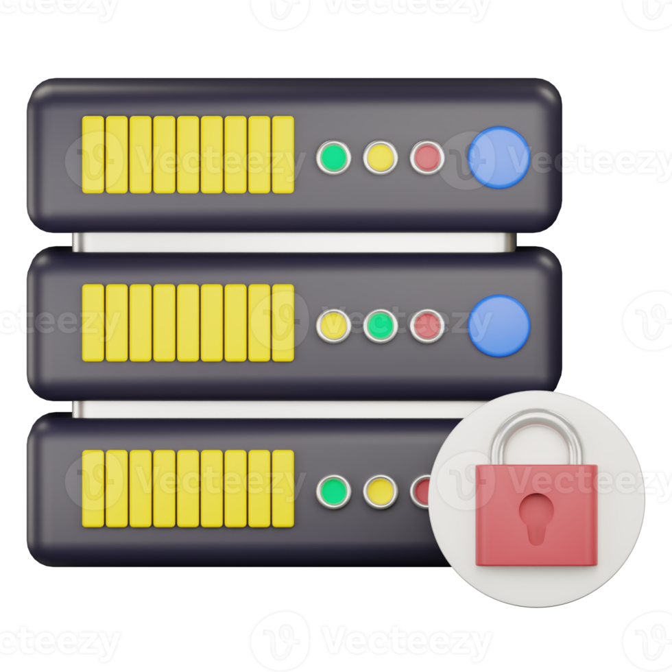 3d server locked illustration png