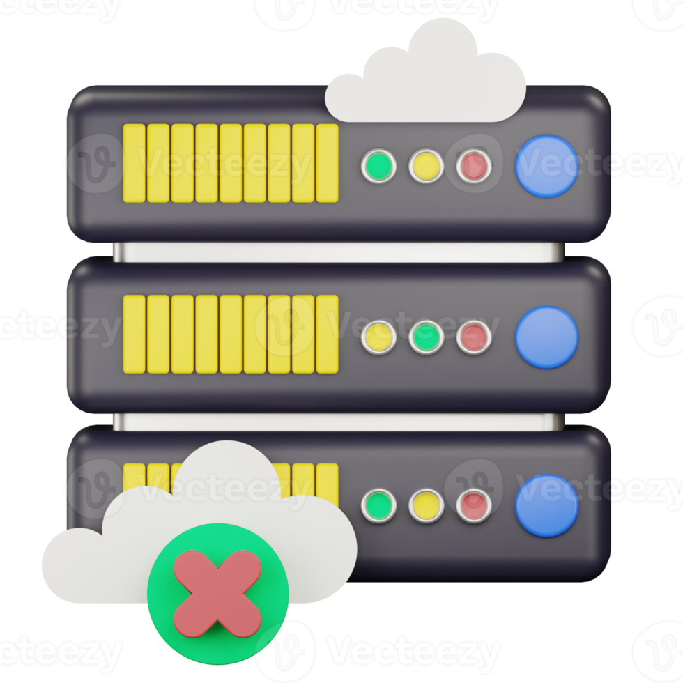 3d disconnected server icon illustration png