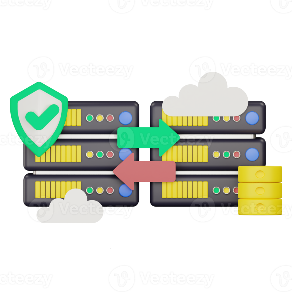 3d server database transfer security icon illustration png