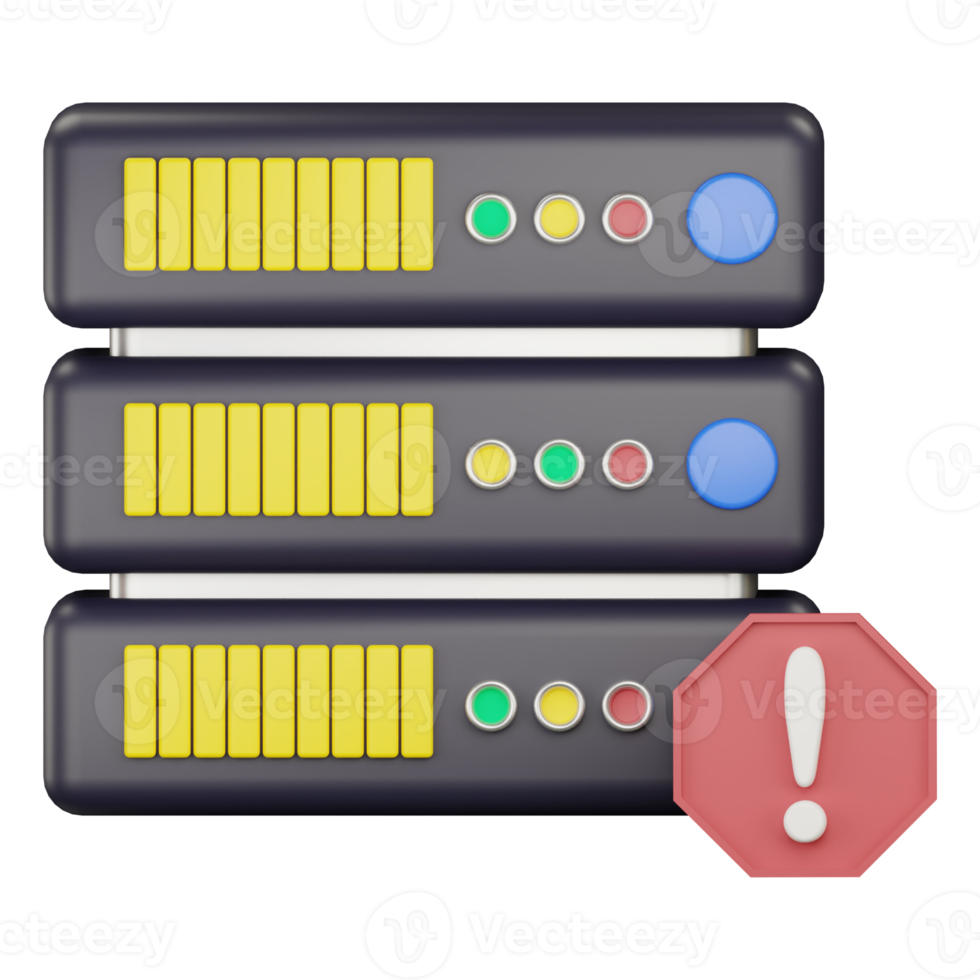 ilustração do ícone de notificação do servidor 3D png