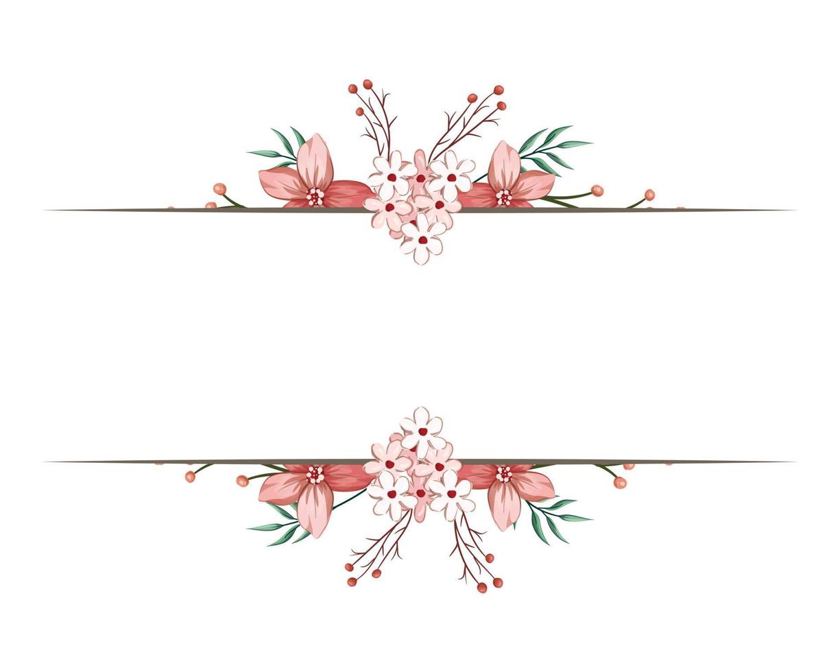 Set Botanic Blossom Floral Elements. Bloom Foliage vector