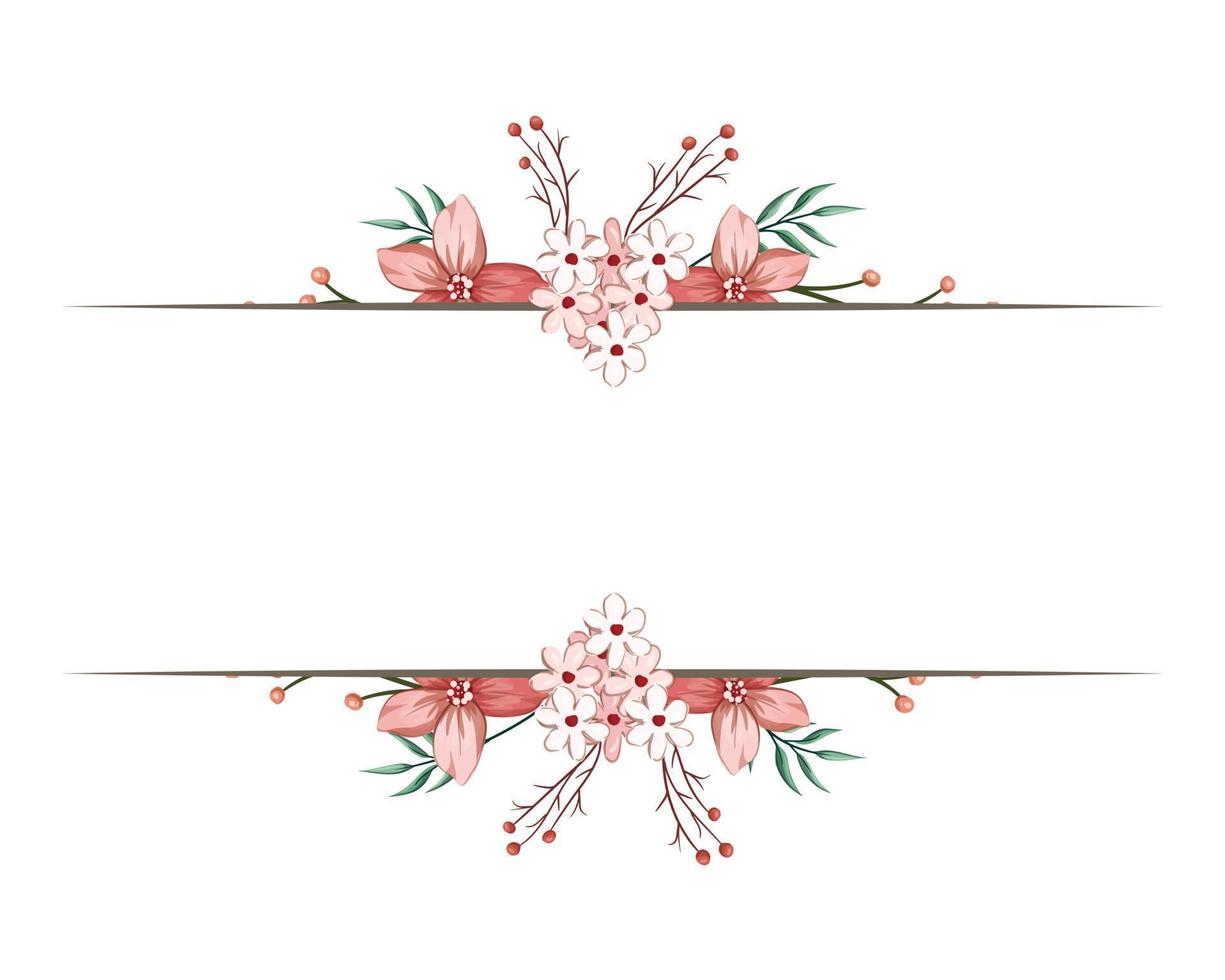 Set Botanic Blossom Floral Elements. Bloom Foliage vector