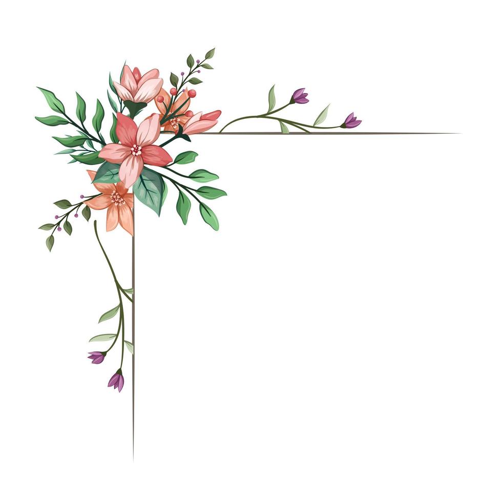 Set Botanic Blossom Floral Elements. Bloom Foliage vector