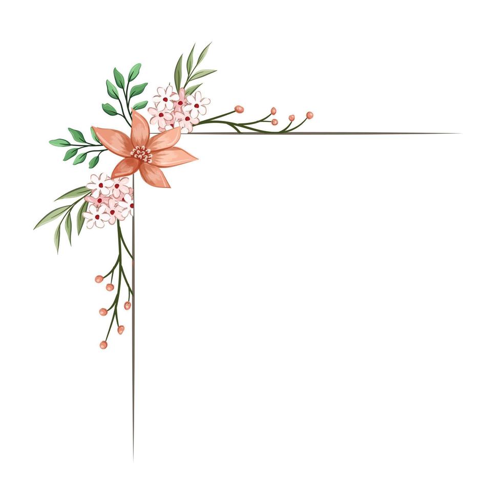 Set Botanic Blossom Floral Elements. Bloom Foliage vector