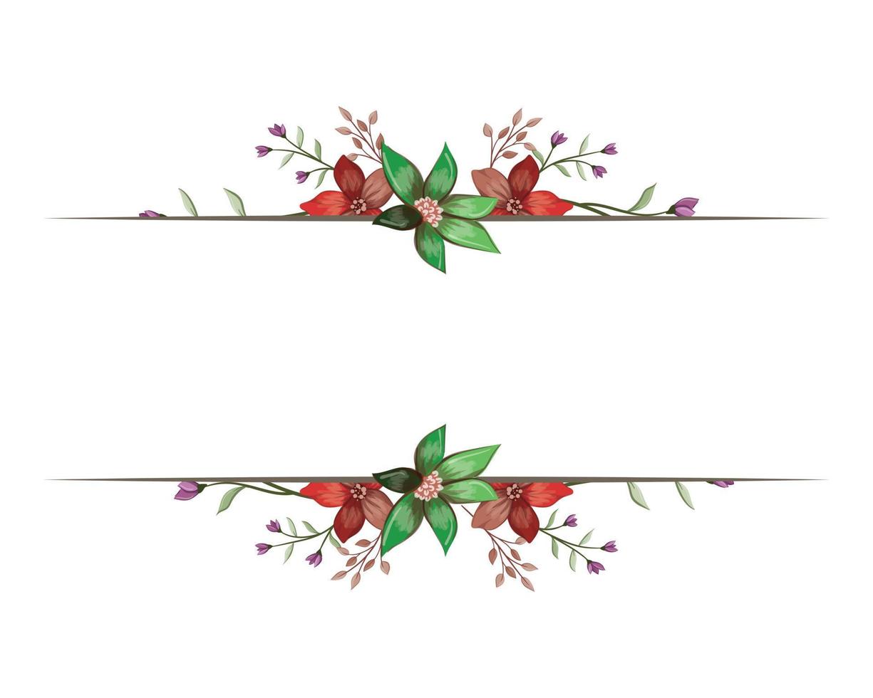 Set Botanic Blossom Floral Elements. Bloom Foliage vector