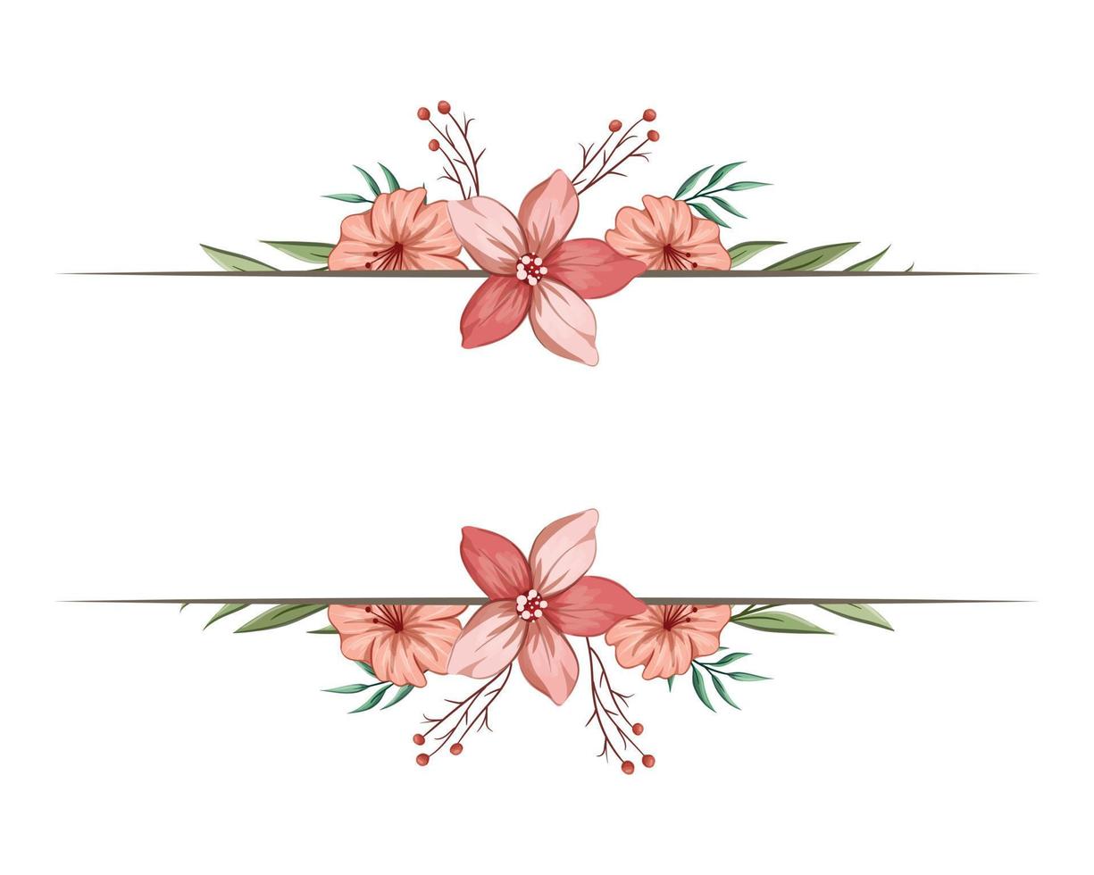 Set Botanic Blossom Floral Elements. Bloom Foliage vector